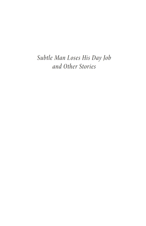 Cover image for book Subtle Man Loses His Day Job and Other Stories