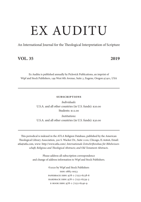 Cover image for book Ex Auditu - Volume 35