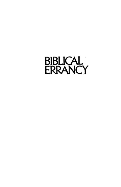 Cover image for book Biblical Errancy