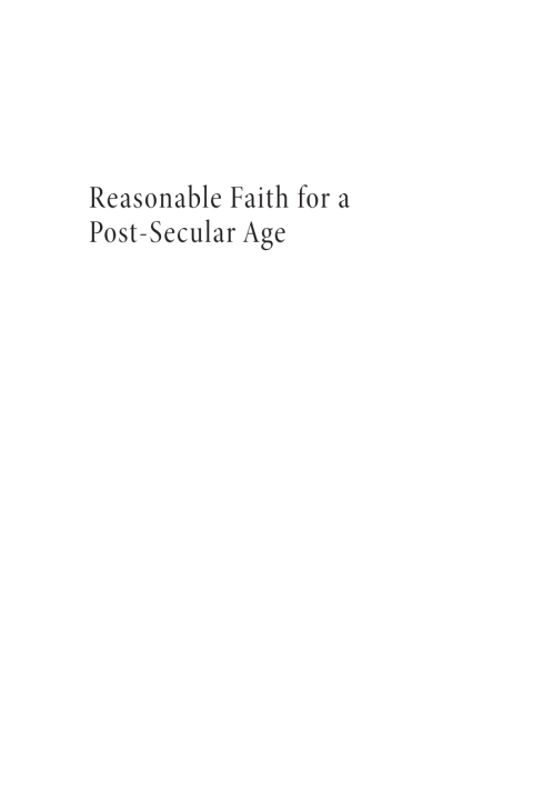 Cover image for book Reasonable Faith for a Post-Secular Age