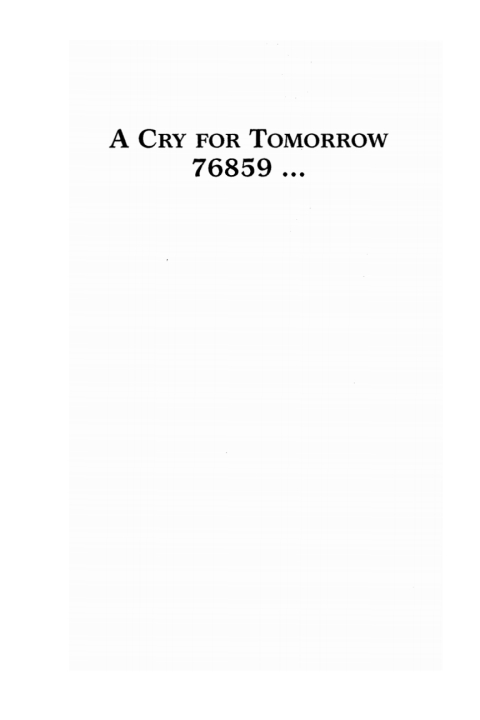 Cover image for book A Cry For Tomorrow 76859 ...