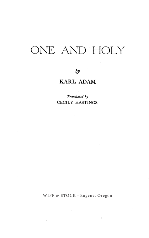 Cover image for book One and Holy