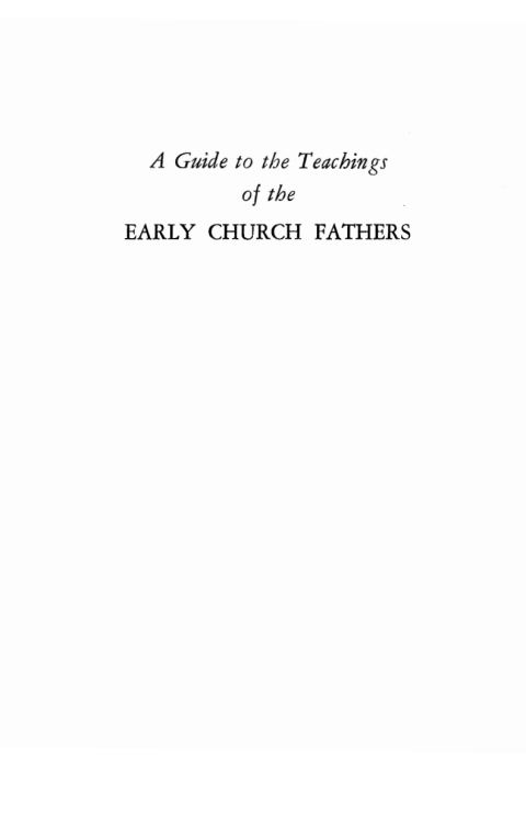 Cover image for book A Guide to the Teachings of the Early Church Fathers