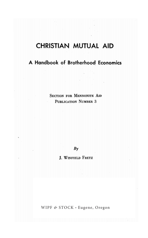 Cover image for book Christian Mutual Aid