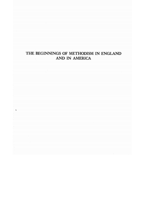 Cover image for book The Beginnings of Methodism in England and America