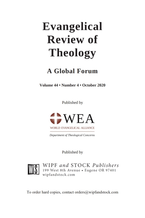 Cover image for book Evangelical Review of Theology, Volume 44, Number 3, August 2020