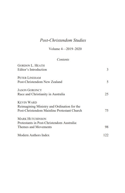 Cover image for book Post-Christendom Studies: Volume 4