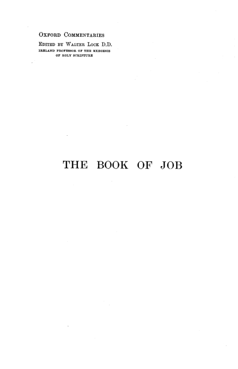 Cover image for book The Book of Job with Introduction and Notes