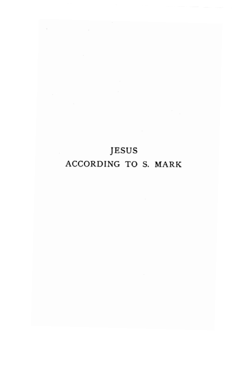Cover image for book Jesus According to S. Mark, 2nd Edition