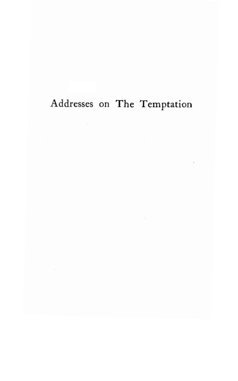 Cover image for book Addresses on the Temptation