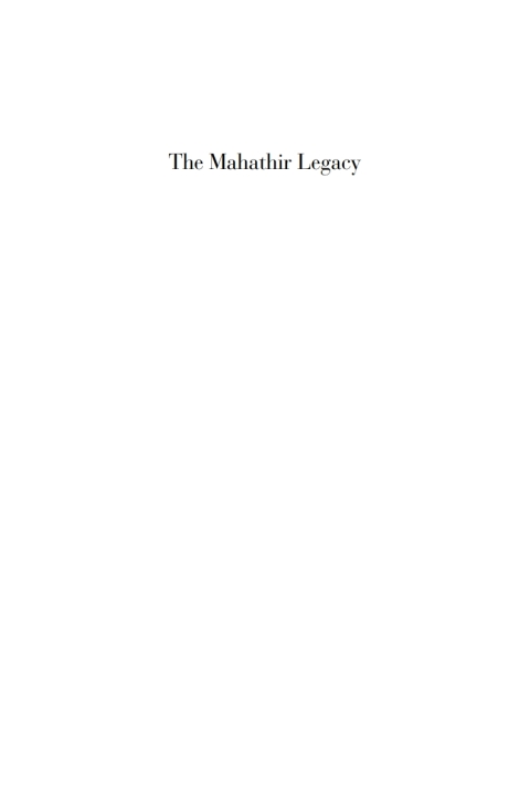Cover image for book The Mahathir Legacy