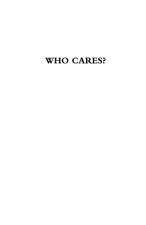 Cover image for book Who Cares?
