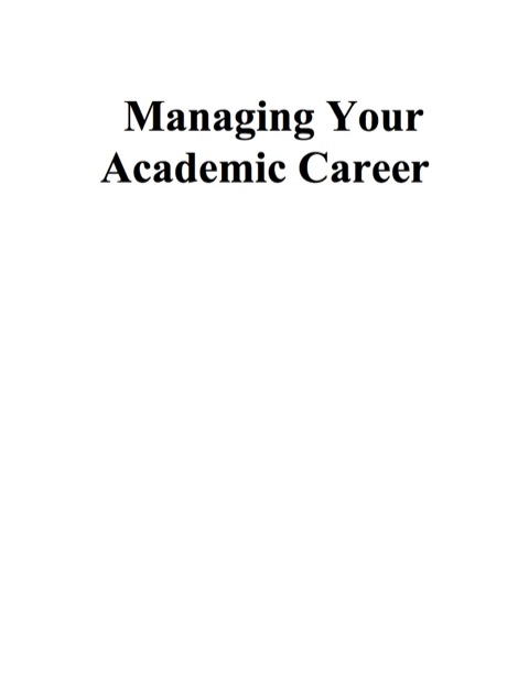 Cover image for book Managing Your Academic Career