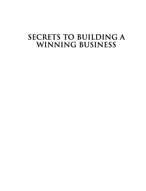 Cover image for book Secrets to Building a Winning Business