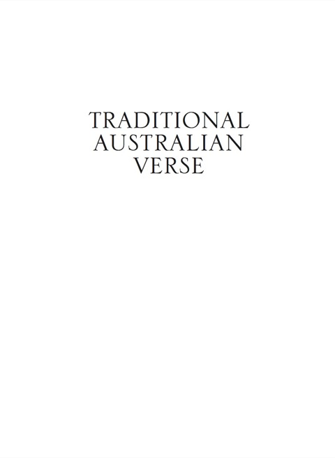 Cover image for book Traditional Australian Verse