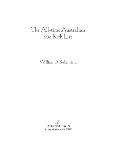 Cover image for book The All-Time Australian 200 Rich List