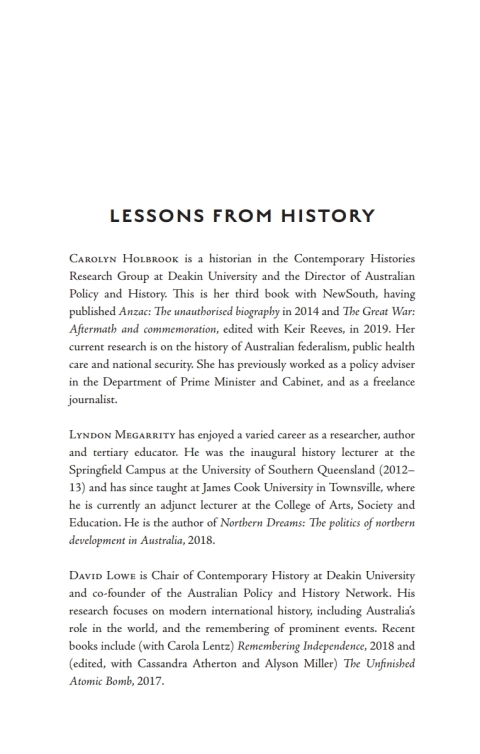Cover image for book Lessons from History