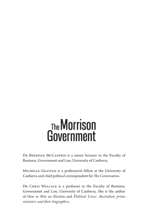 Cover image for book The Morrison Government