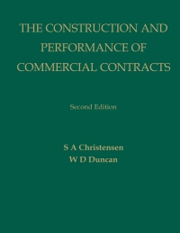 Cover image: The Construction and Performance of Commercial Contracts 2nd edition 9781760021757