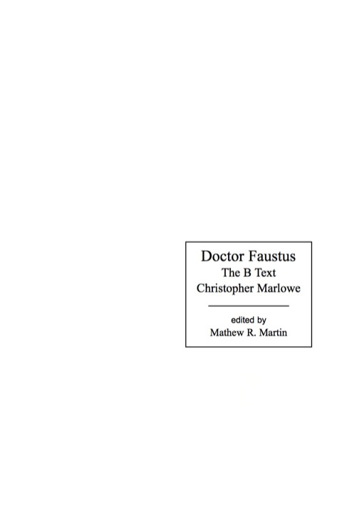 Dr. Faustus: The B Text 