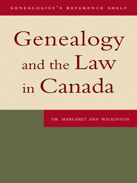 Cover image for book Genealogy and the Law in Canada