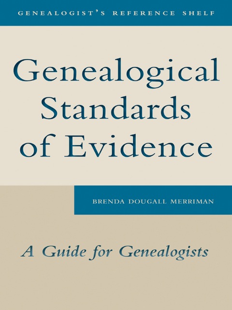 Cover image for book Genealogical Standards of Evidence