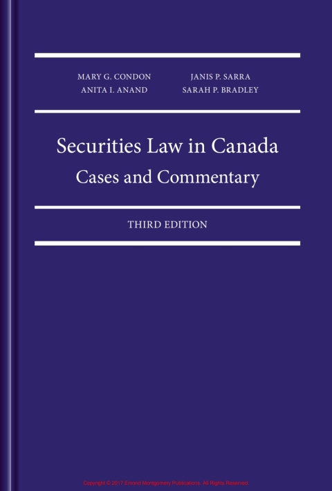Cover image for book Securities Law in Canada: Cases and Commentary