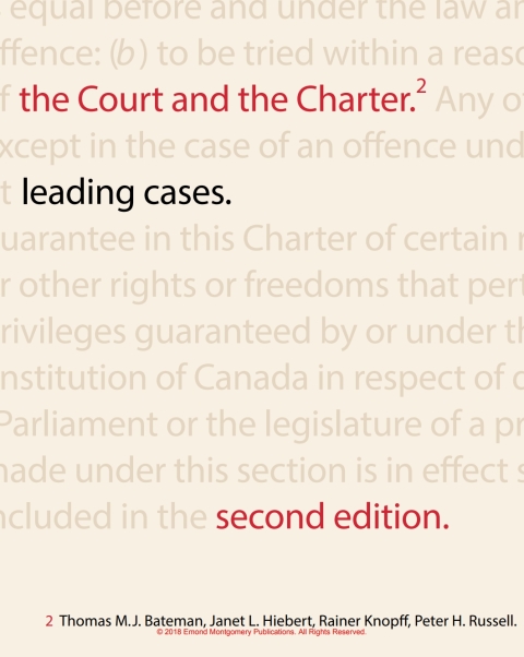 Cover image for book The Court and the Charter: Leading Cases