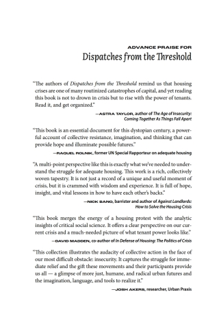 Dispatches from the Threshold: Tenant Power in Times of Crisis