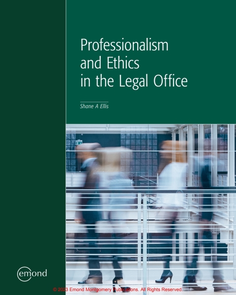 Cover image for book Professionalism and Ethics in the Legal Office