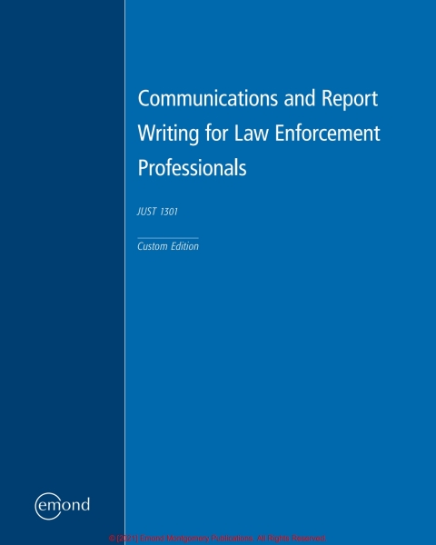 Cover image for book Communications and Report Writing for Law Enforcement Professionals, Bow Valley, Custom Edition