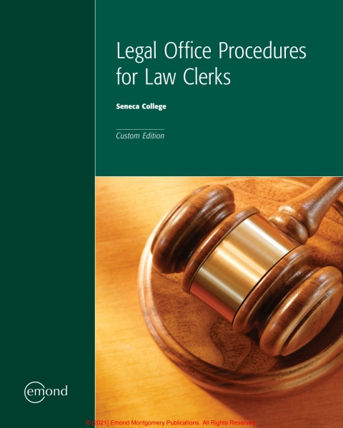 Cover image for book Legal Office Procedures for Law Clerks, Seneca College Custom Edition