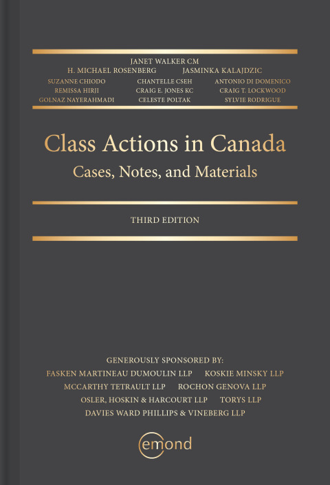 Cover image for book Class Actions in Canada: Cases, Notes, and Materials