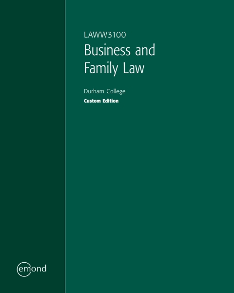 Cover image for book LAWW3100: Business and Family Law (Durham College Custom)