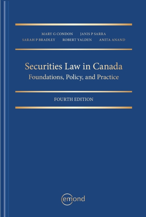 Cover image for book Securities Law in Canada: Foundations, Policy and Practice