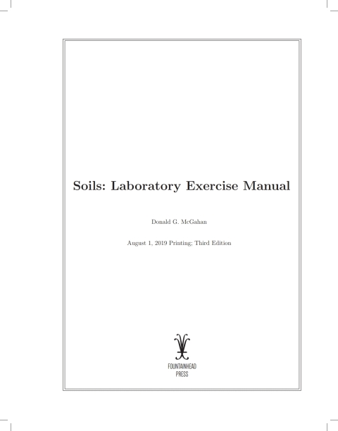 Cover image for book Soils: Laoratory Exercise Manual