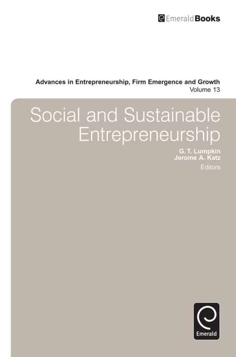 Cover image for book Social and Sustainable Entrepreneurship