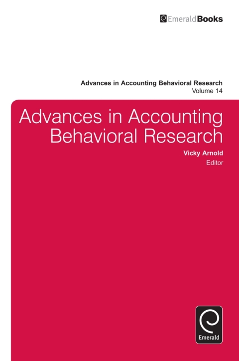 Cover image for book Advances in Accounting Behavioral Research