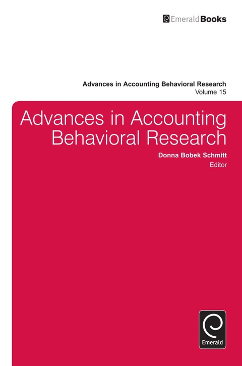 Cover image for book Advances in Accounting Behavioral Research