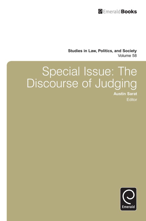 Cover image for book Special Issue: The Discourse of Judging