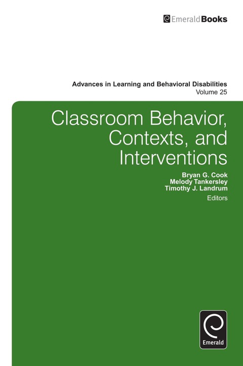 Cover image for book Classroom Behavior, Contexts, and Interventions