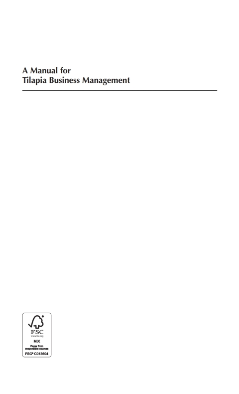 Cover image for book A Manual for Tilapia Business Management