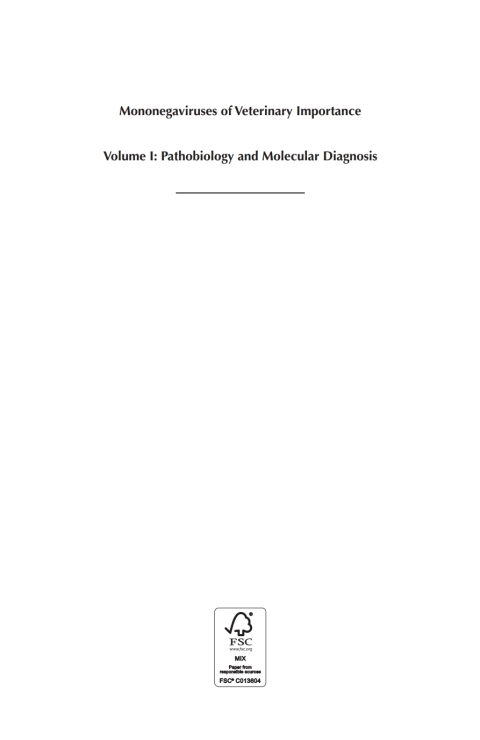 Cover image for book Mononegaviruses of Veterinary Importance, Volume 1