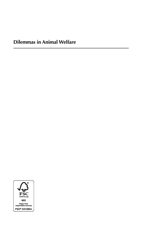 Cover image for book Dilemmas in Animal Welfare