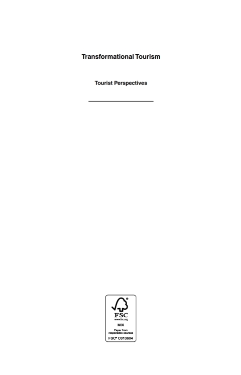 Cover image for book Transformational Tourism