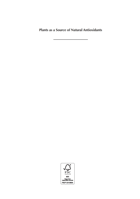 Cover image for book Plants as a Source of Natural Antioxidants