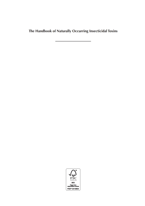 Cover image for book The Handbook of Naturally Occurring Insecticidal Toxins