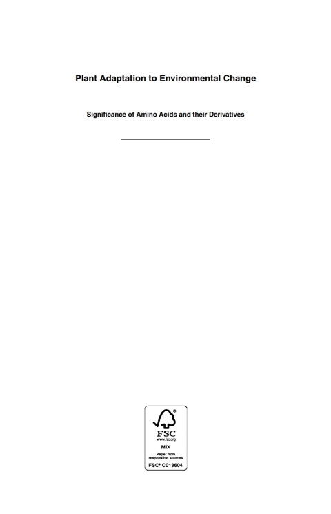 Plant Adaptation to Environmental Change 