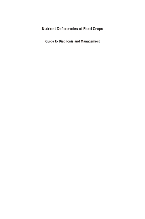 Nutrient Deficiencies of Field Crops 