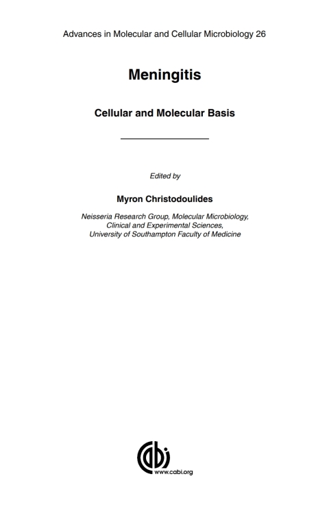 Cover image for book Meningitis